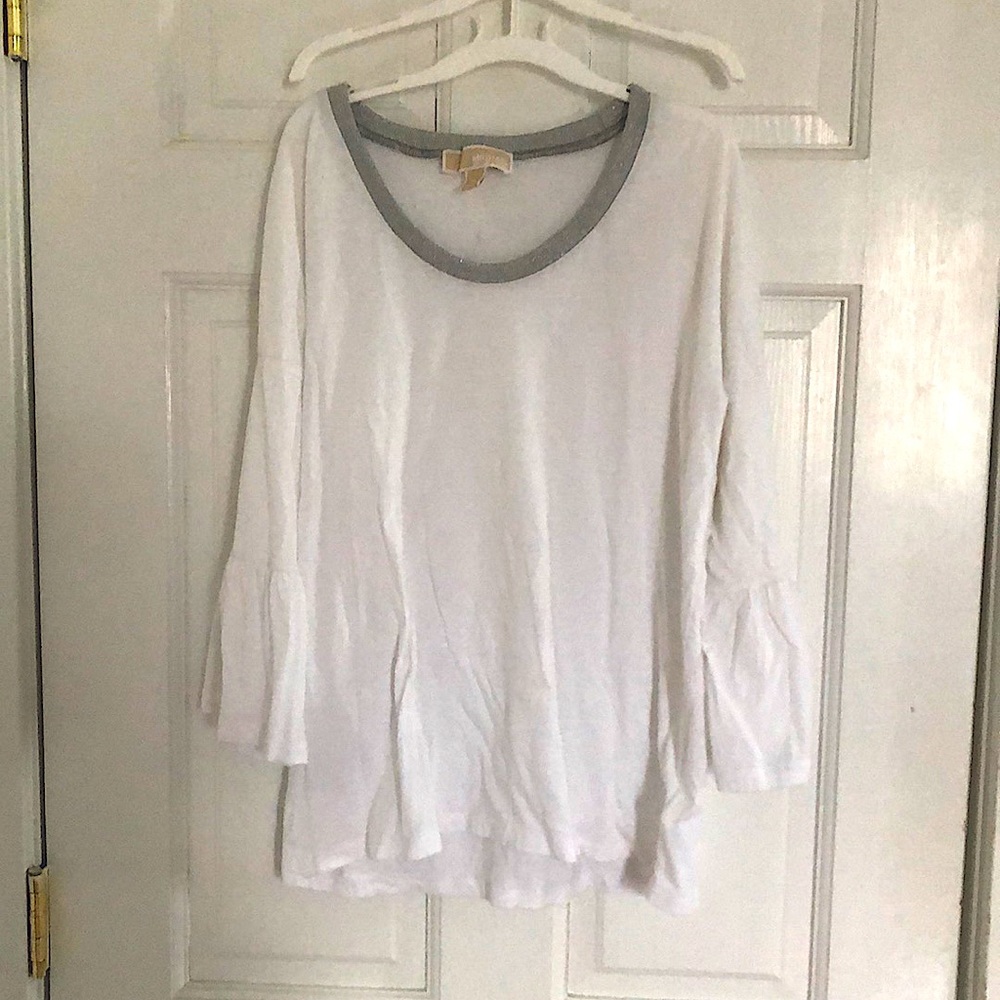 Michael Kors white quarter sleeve shirt